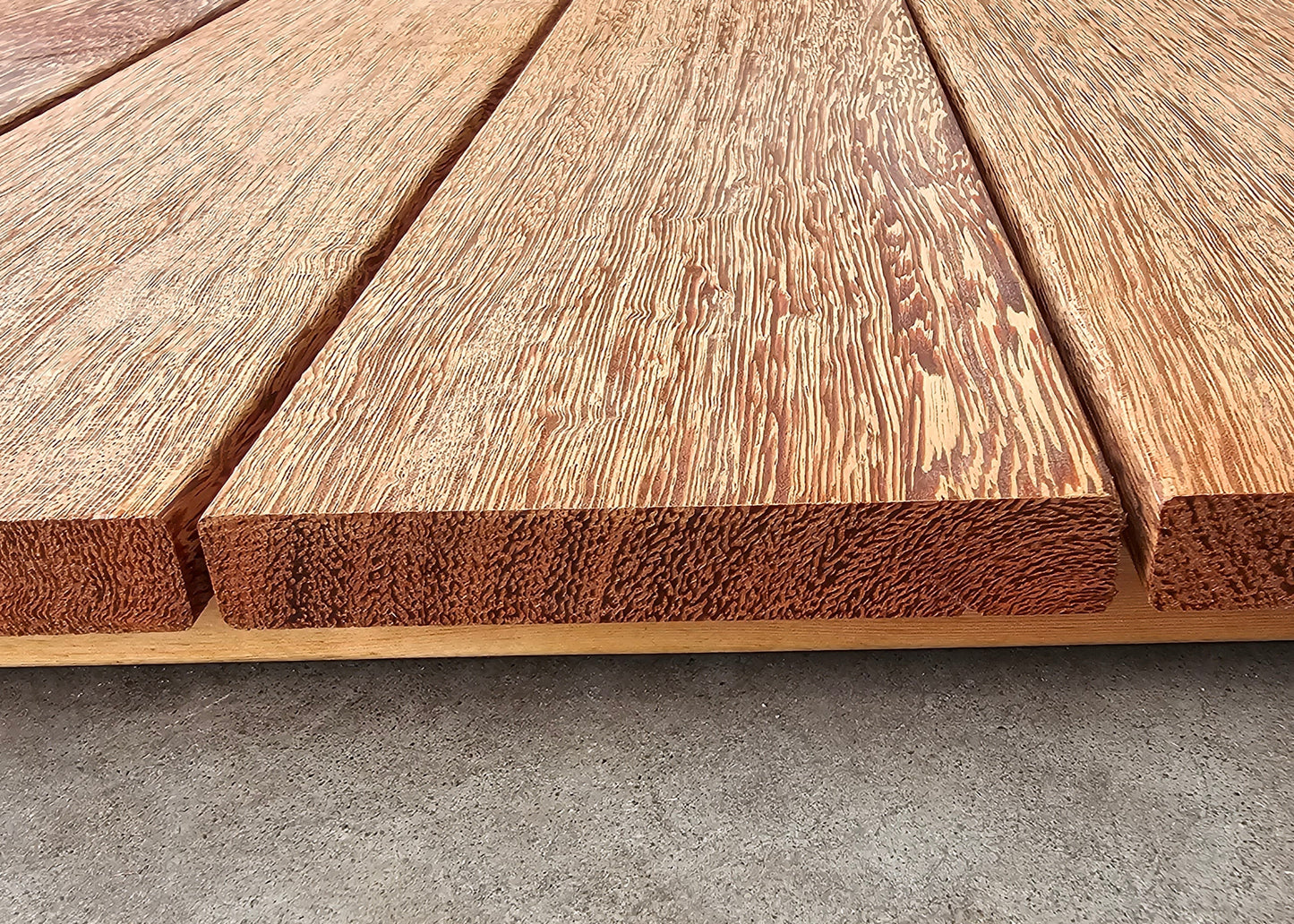 21mm x 120mm Glad geschaafde plank Sucupira Vermelha breed €6,99 p/m